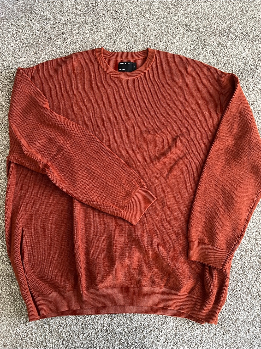 ASOS Men's Rust Orange Crewneck Sweater